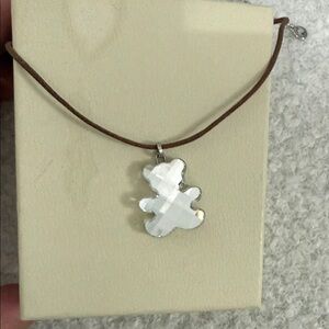 Swarovski Silver Crystal Bear Necklace